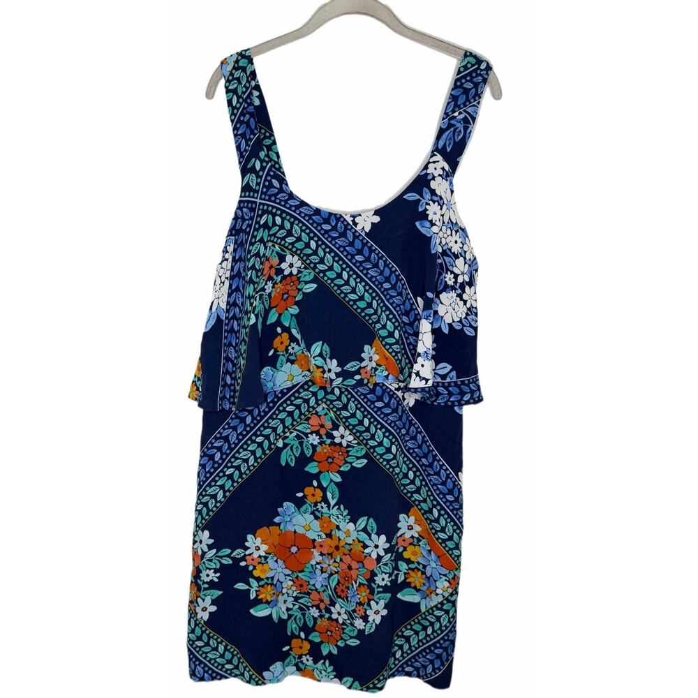 Maeve Anthropologie Womens Tisana Blue Floral Print Sleeveless Dress Sz 12